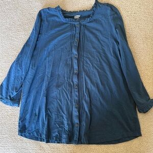 Lands End ruffle button up top